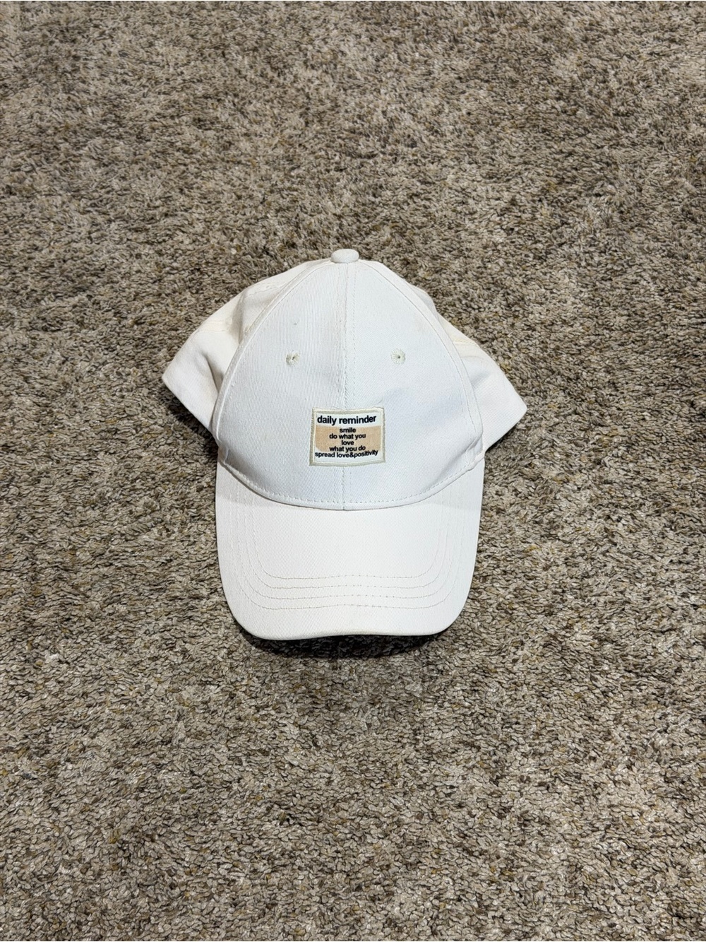 Daily Reminder Adjustable Dad Hat –Off-White